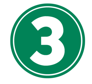 The number three inside a circle