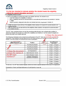 Page two of a sample eligibility determination